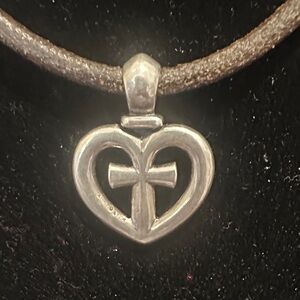 James Avery Retired Love Cross Sterling Necklace Unisex Faith Jewelry